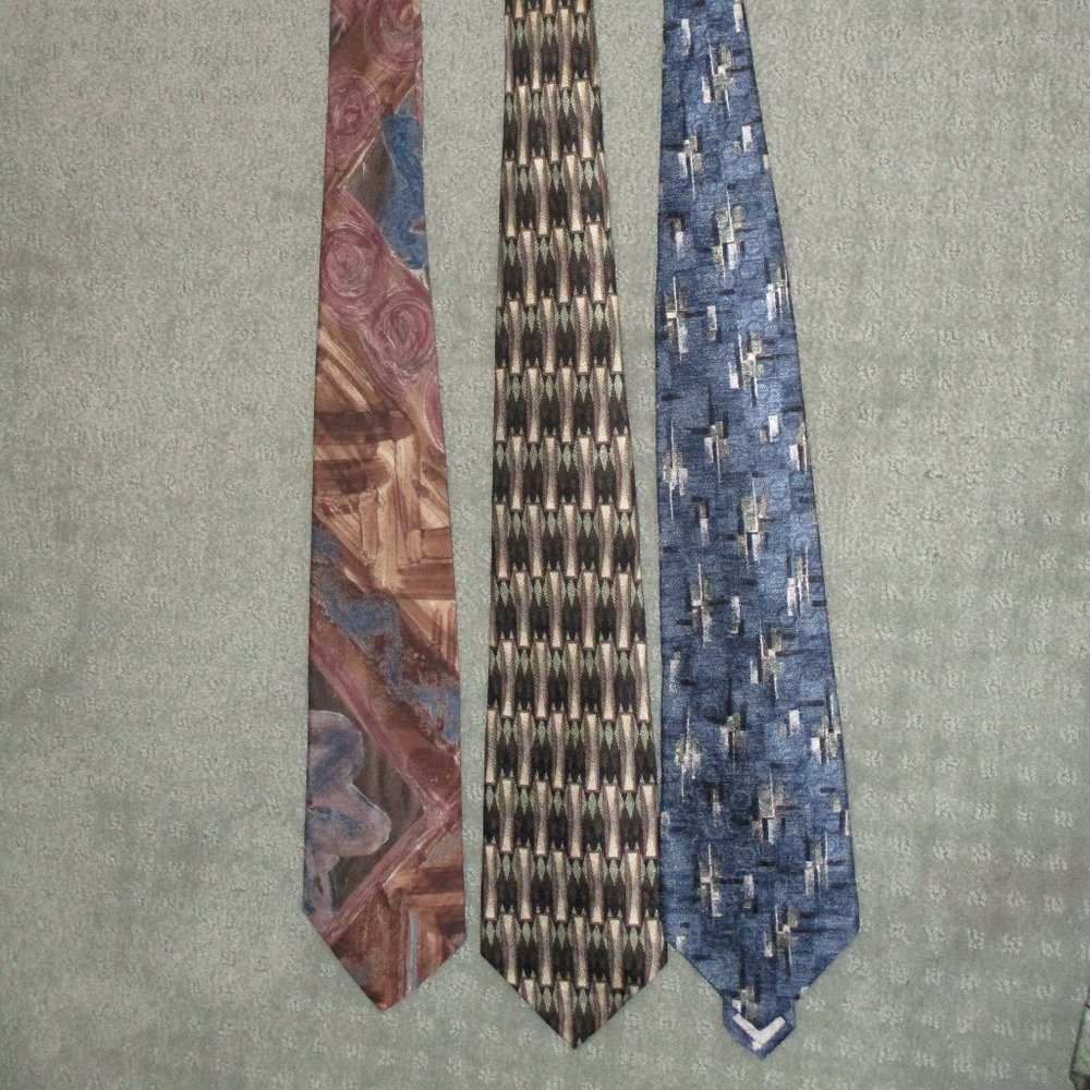 Men's Neckties - set of 3 - 100% silk